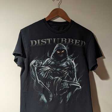 Vintage Disturbed Band Mens T-Shirt Black Promo Grim Reaper