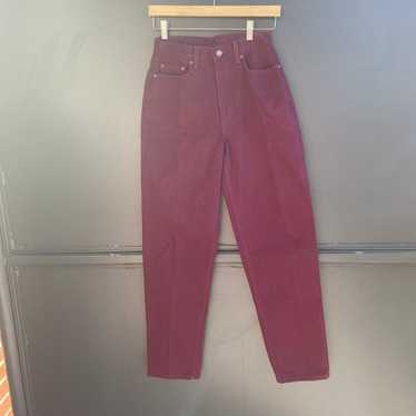 Vintage Maroon Red High Waist Mom Jeans