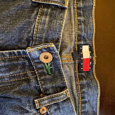 Vintage Tommy Hilfiger Green Buttonhole Blue Jean