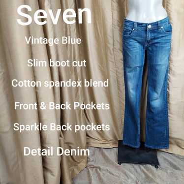 Seven 7 vintage blue sparkle back pocket denim siz