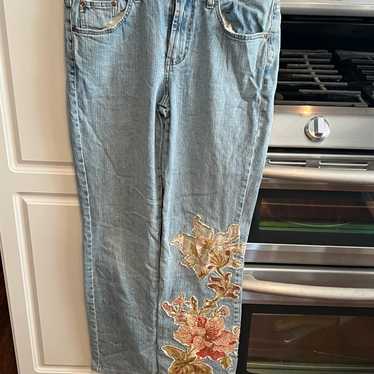 Vintage Z. Cavaricci Appliqued Floral Womens Denim