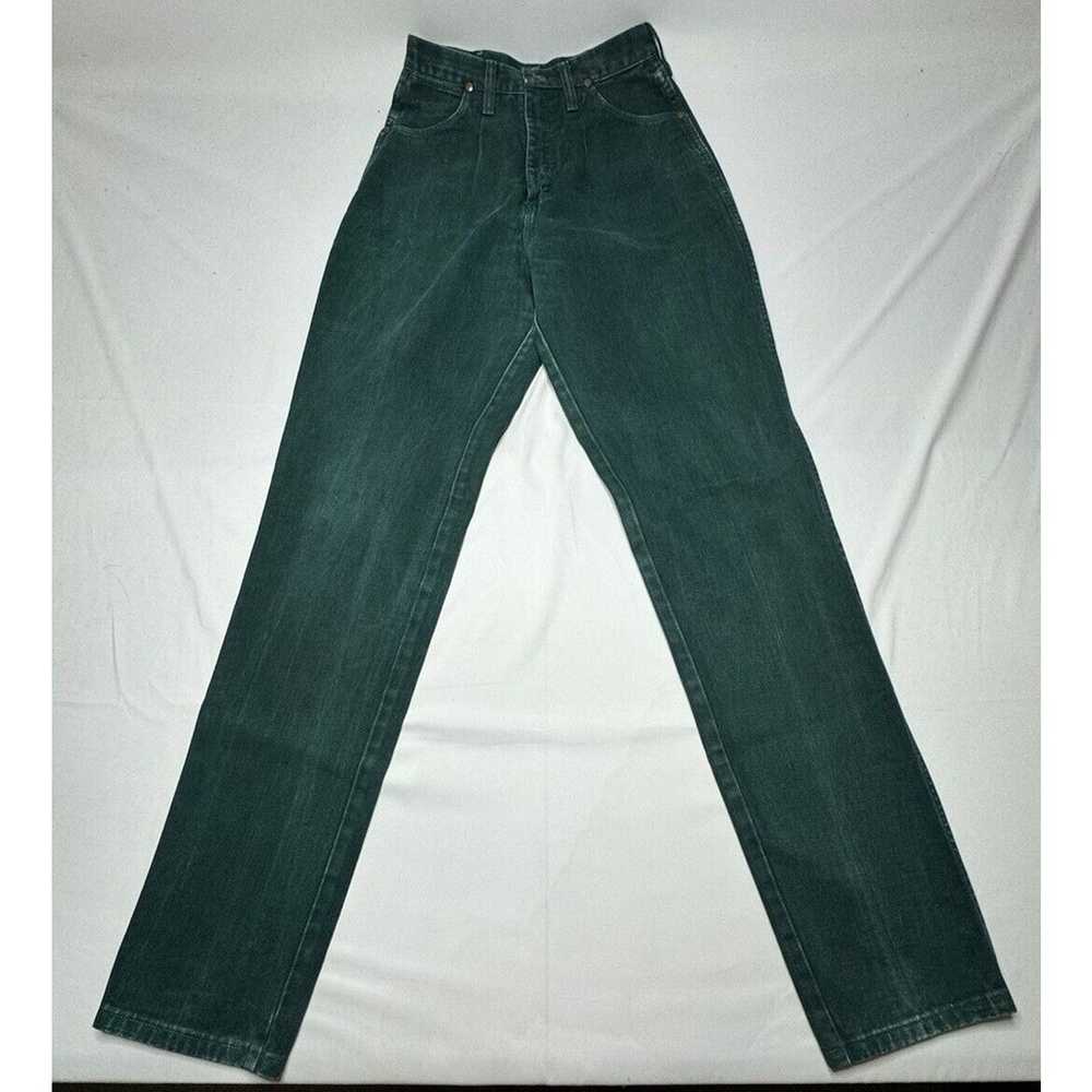 VTG Wrangler 16MWZRG Women's Green High Rise Tape… - image 1