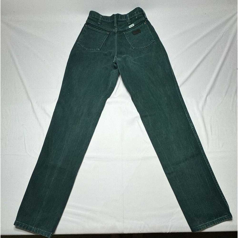 VTG Wrangler 16MWZRG Women's Green High Rise Tape… - image 2