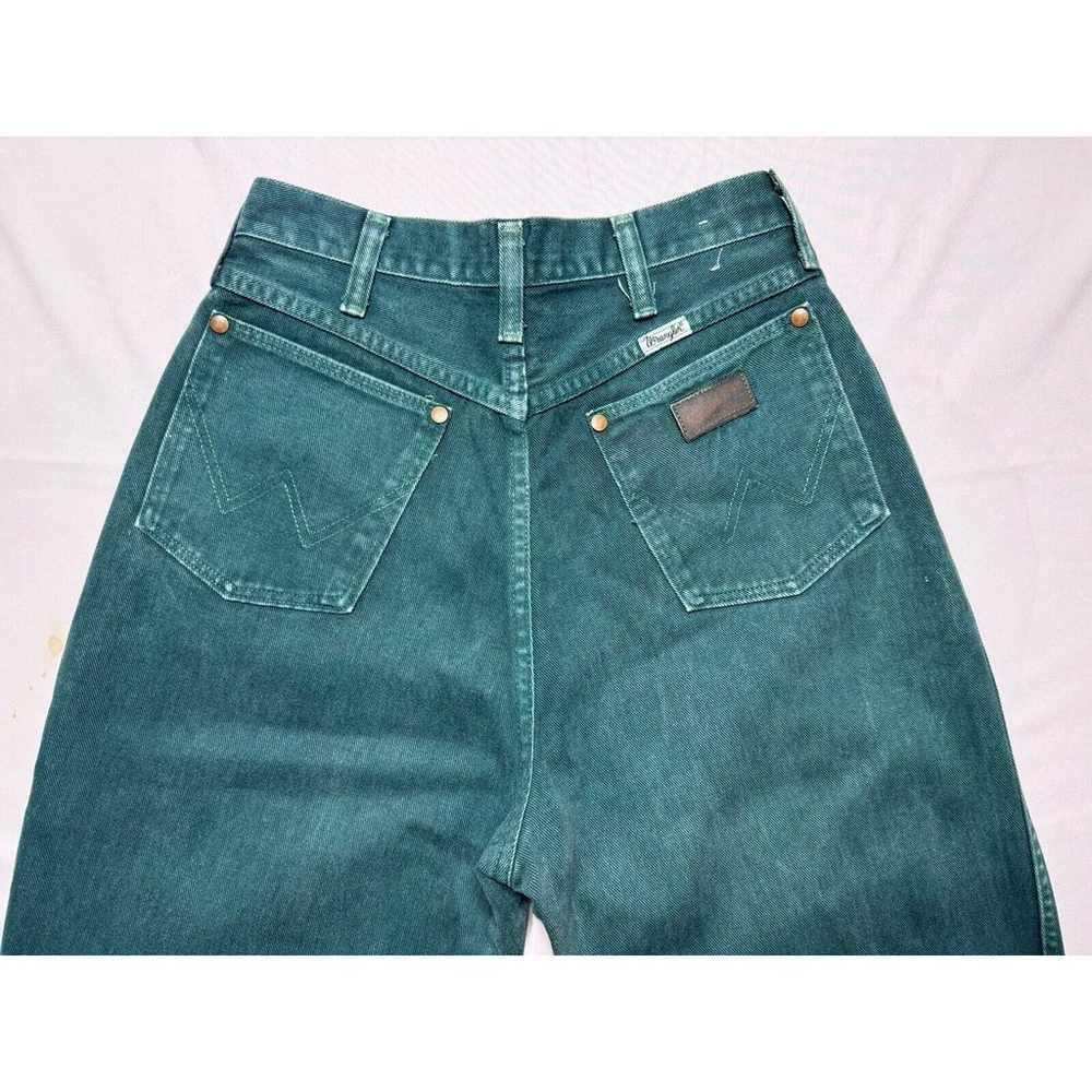 VTG Wrangler 16MWZRG Women's Green High Rise Tape… - image 3