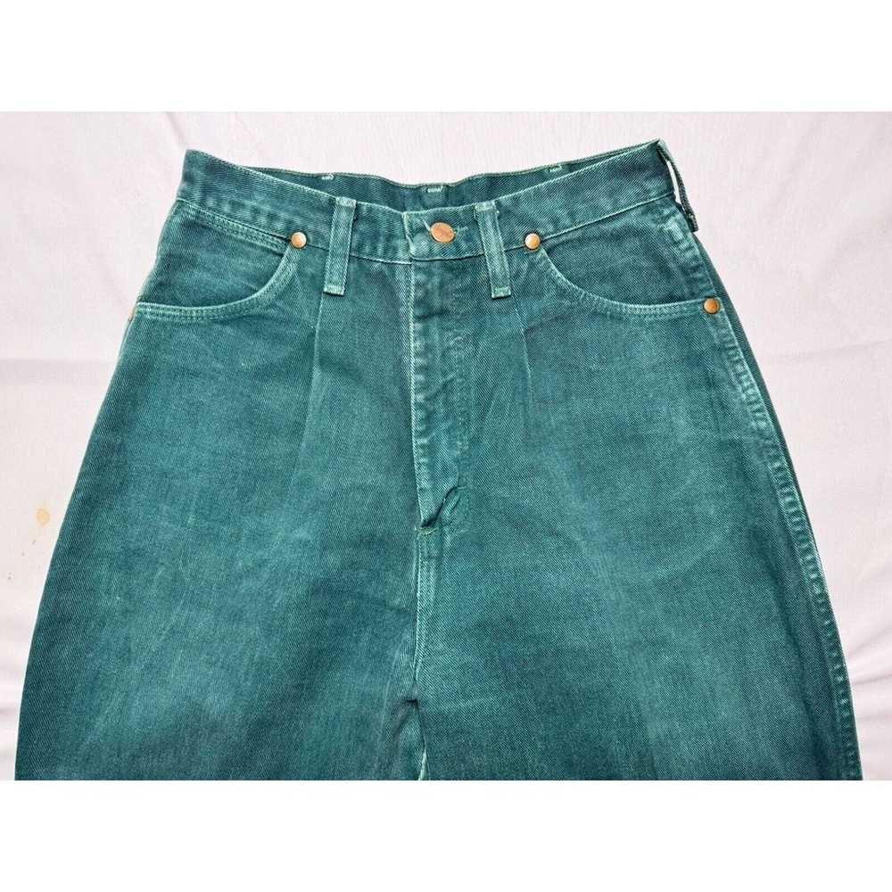 VTG Wrangler 16MWZRG Women's Green High Rise Tape… - image 5