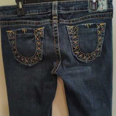 True Religion Thick "X" Stitching Size 31 Bootcut 