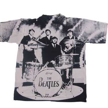 Vintage The Beatles Allover Print Graphic T Shirt