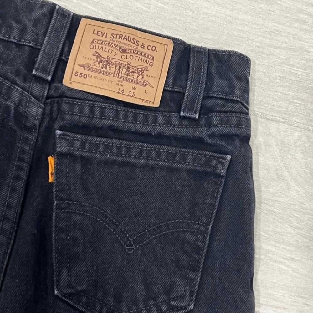 Vintage Levi’s 550 Black Denim Orange Tab High Wa… - image 3