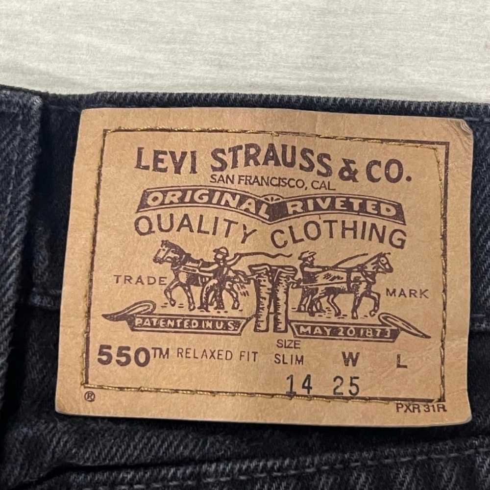 Vintage Levi’s 550 Black Denim Orange Tab High Wa… - image 4