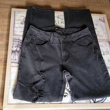 Vintage Lee Perfect Fit Black Distressed Straight 