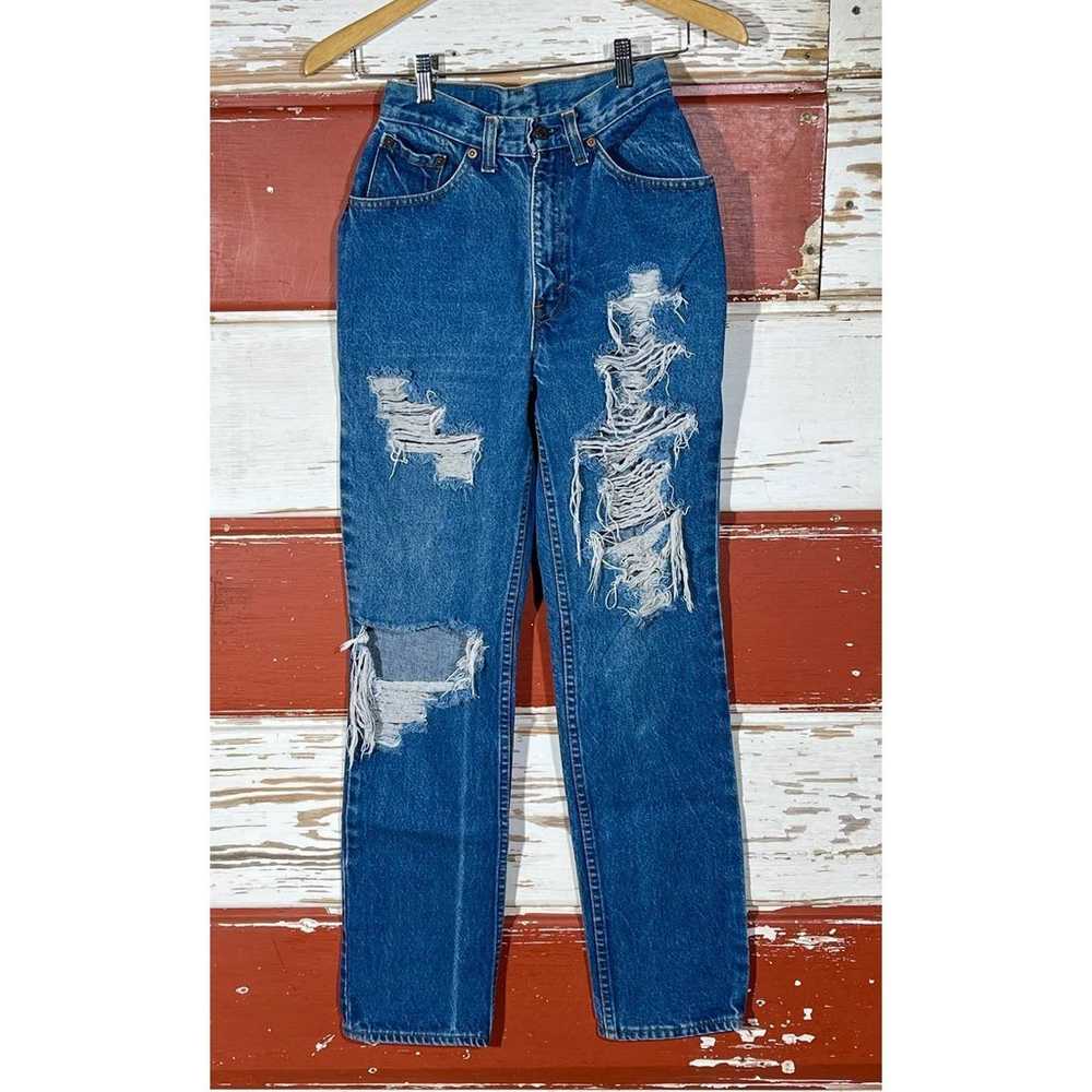 24w 80s USA Vintage Levi’s 505 Holy Women's jeans - image 1