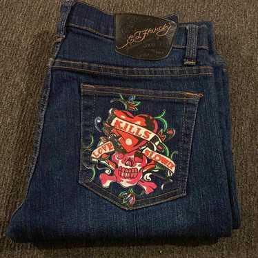 Love Kills Slowly Ed Hardy Bootcut Jeans