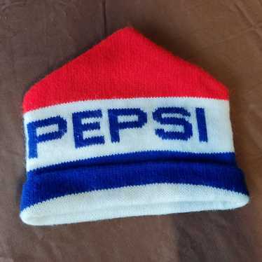 Vintage Pepsi Stocking Hat Cap Ski  Winter Beanie 