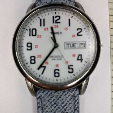 Vintage Timex M Cell Genuine Leather Quartz Analog Men's