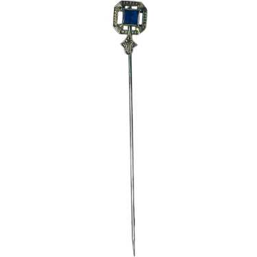 Vintage 10k White Gold Art Deco Stickpin