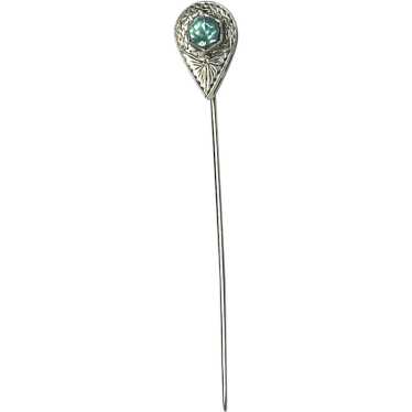 Vintage 14k White Gold Filigree Stickpin