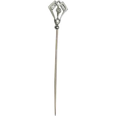 Victorian 14k Gold and Diamond Filigree Stickpin