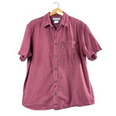 Columbia Men's Red Plaid Short Sleeve Button Front