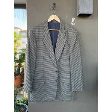Vintage Albert Nipon 40 Regular Wool Houndstooth … - image 1