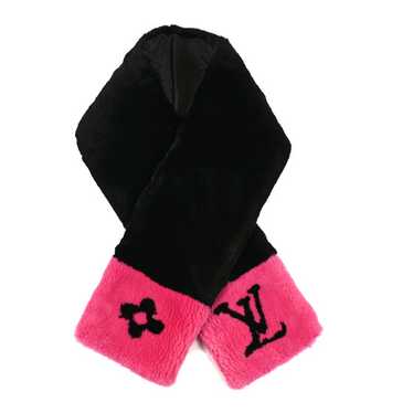 LOUIS VUITTON Beaver Fur Muffler Black Pink