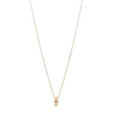 GUCCI 18K Rose Gold Diamond Icon Amore Pendant Nec