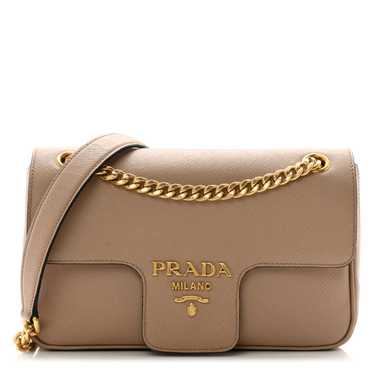 PRADA Saffiano Flap Shoulder Bag Cammeo