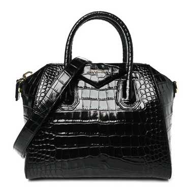 GIVENCHY Calfskin Crocodile Embossed Small Antigon