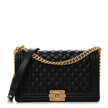 CHANEL Caviar Quilted New Medium Boy Flap Black