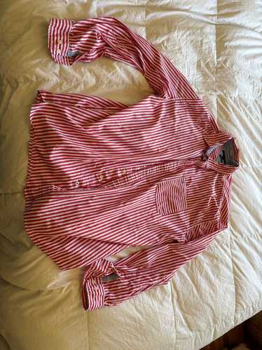 Vintage Tommy Hilfiger Red and White Striped Butto