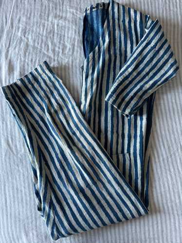 Happy French Gang Indigo Stripe Jumpsuit (S) | Use