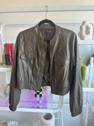 Intermix Cropped faux leather jacket (M) | Used,…