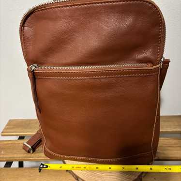 Genuine leather backpack purse