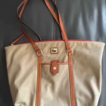 TWO DOONEY AND BOURKE CROCODILE CANVAS TOTES