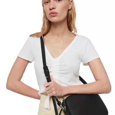 ALL SAINTS Smooth Leather Crossbody Purse Black