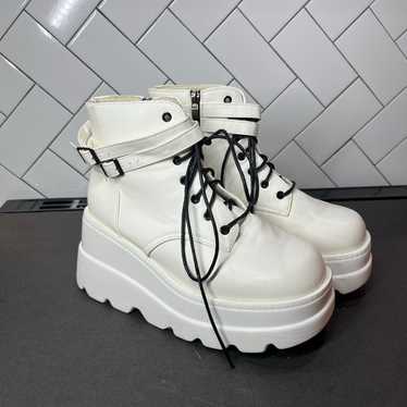 Platform White Boots