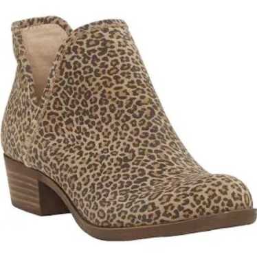 Lucky Brand Baley boots animal print suede ankle b