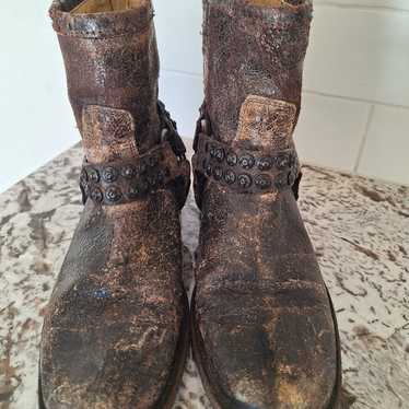 FRYE brown studded ankle boots size 6B