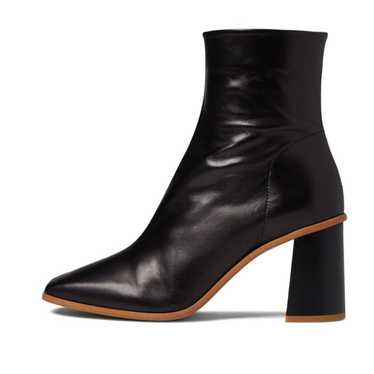 Free People Sienna Black Leather Ankle Boot, Squar