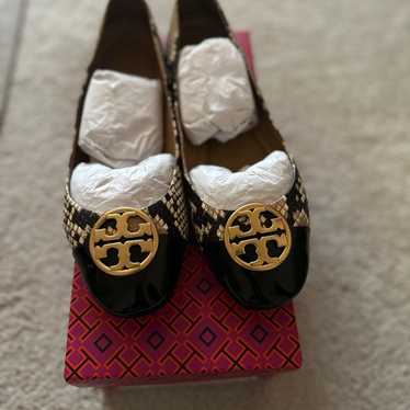 Tory Burch Black and Gold Loafers