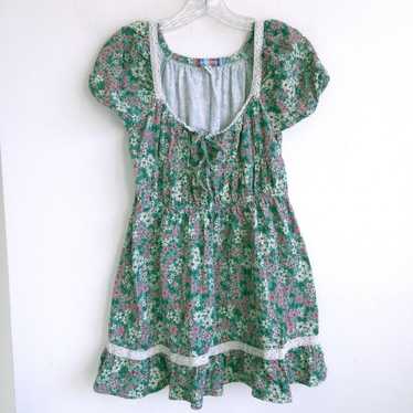 Urban Outfitters Floral Cotton Dress with Lace Tri