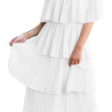 Off The Shoulder White Ruffle Dress