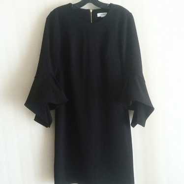 Calvin Klein Elegant Black Dress Open Bell Sleeves