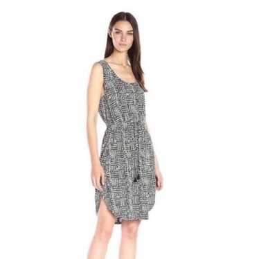 Lucky Brand Linen Black Patterned Dress