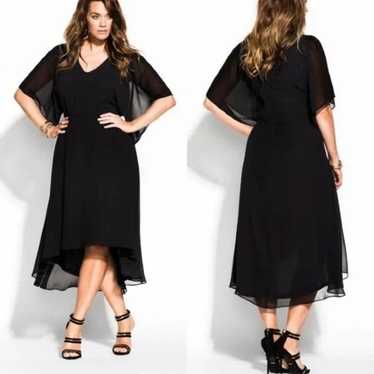 City Chic Adore Dress Black Chiffon Size 2XL