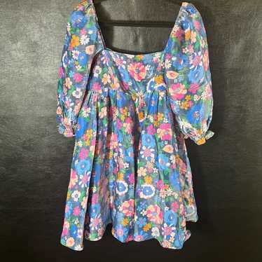 Storia Blue Floral Dress Size Small