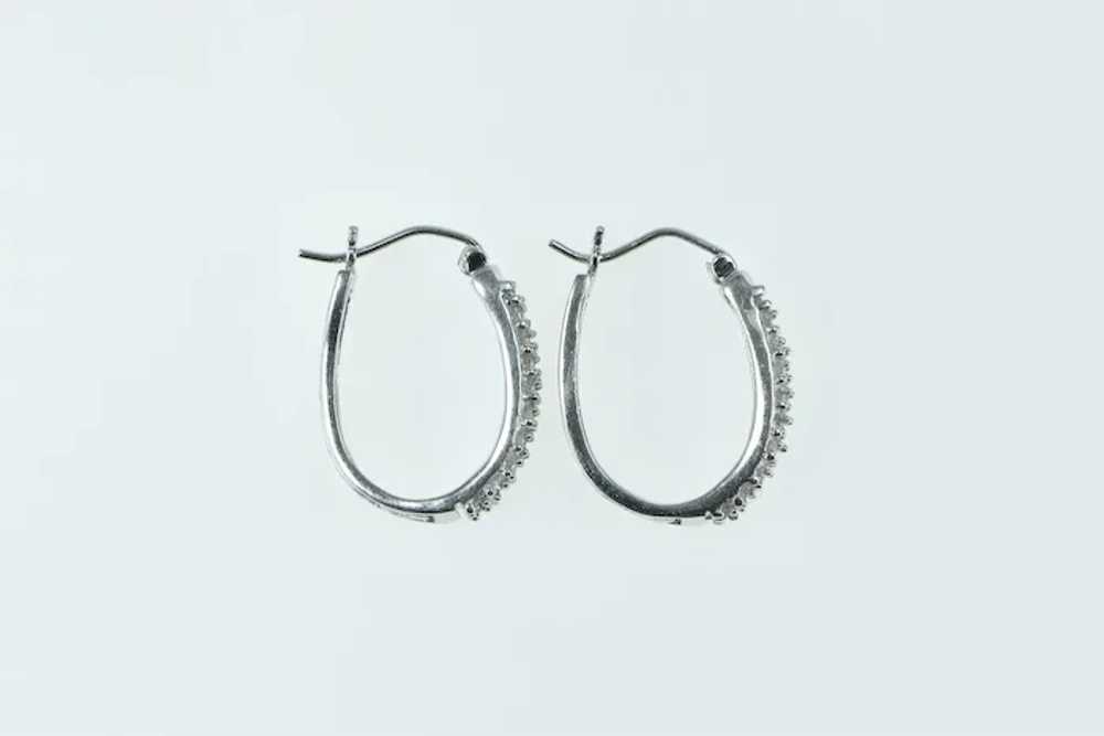 10K 0.50 Ctw Diamond Pave Diamond Hoop Earrings W… - image 2