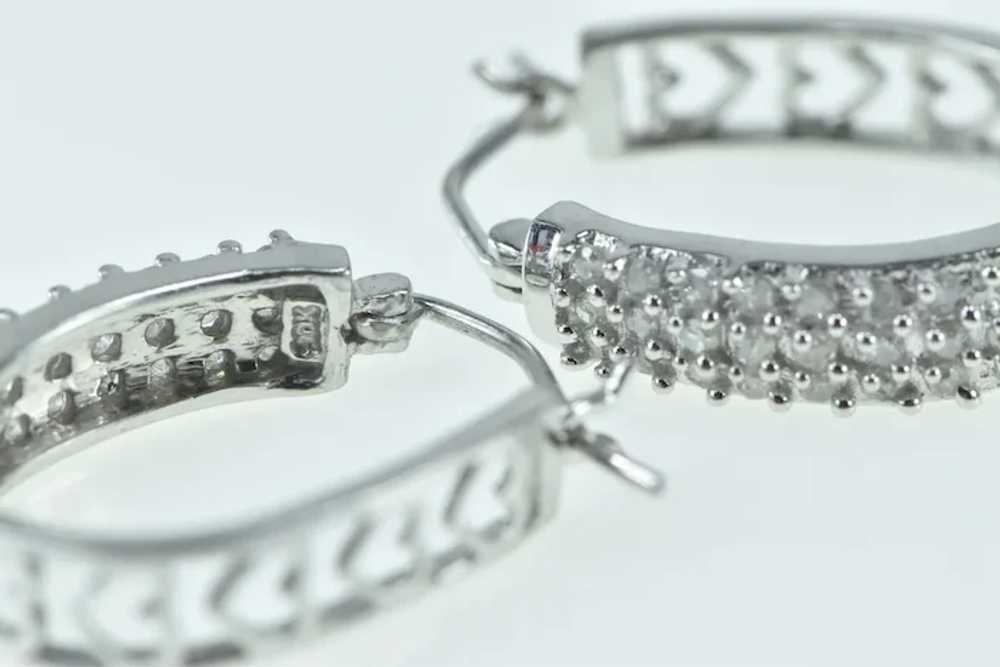 10K 0.50 Ctw Diamond Pave Diamond Hoop Earrings W… - image 3