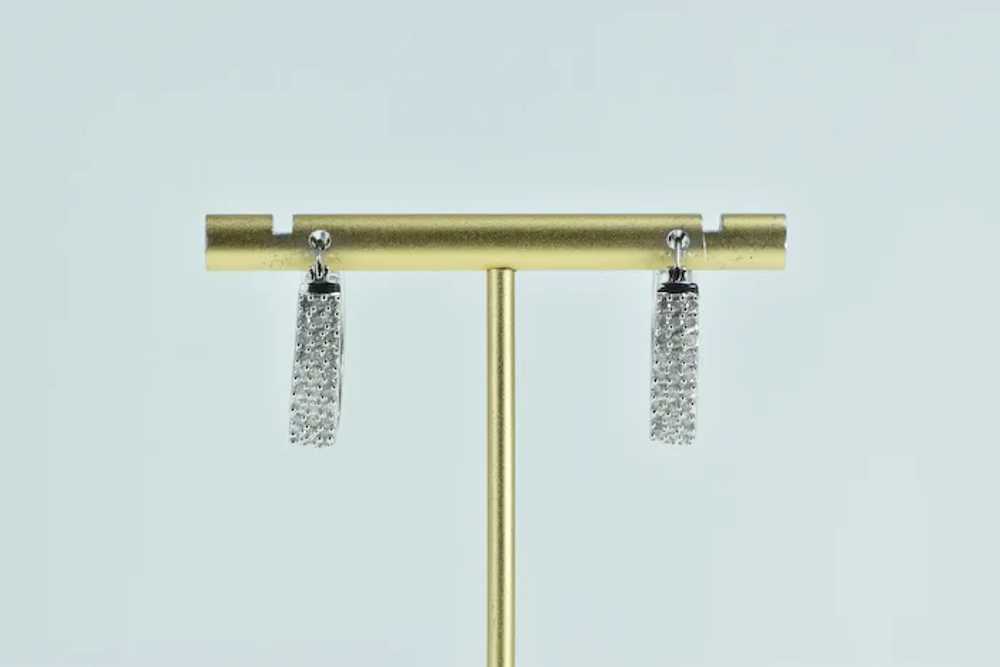 10K 0.50 Ctw Diamond Pave Diamond Hoop Earrings W… - image 5