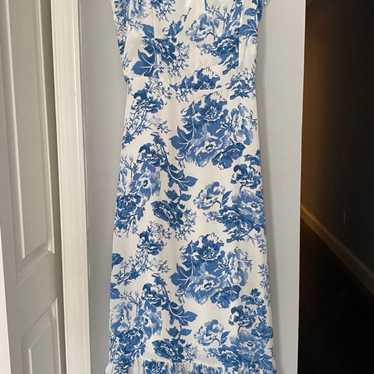 Blue and White Floral Dress