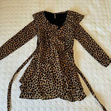 Free People Frenchie Leopard Print Mini Dress